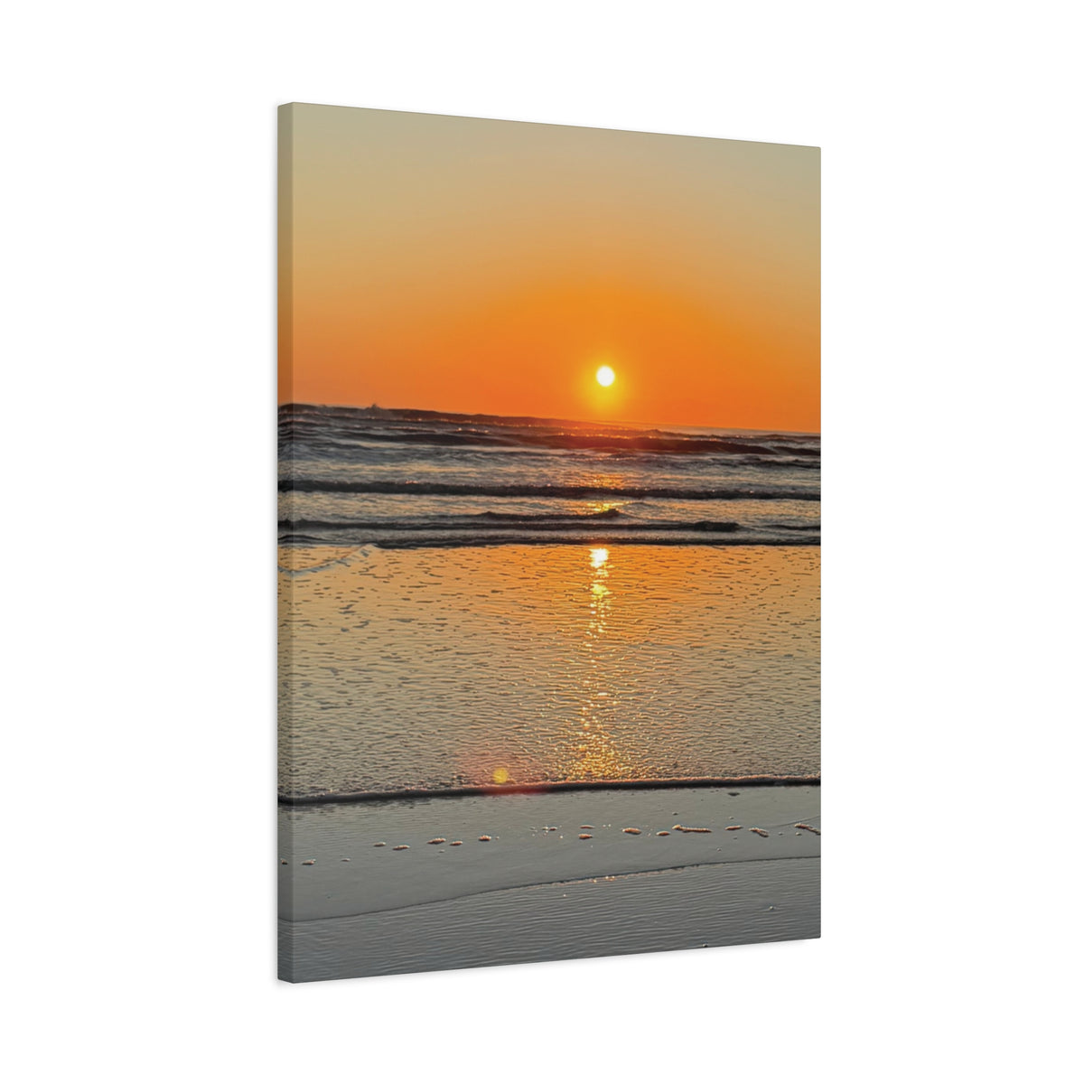 Sunset Beach Canvas Print, Ocean Decor, Wall Art, Home Decor, Coastal Artwork for Living Room