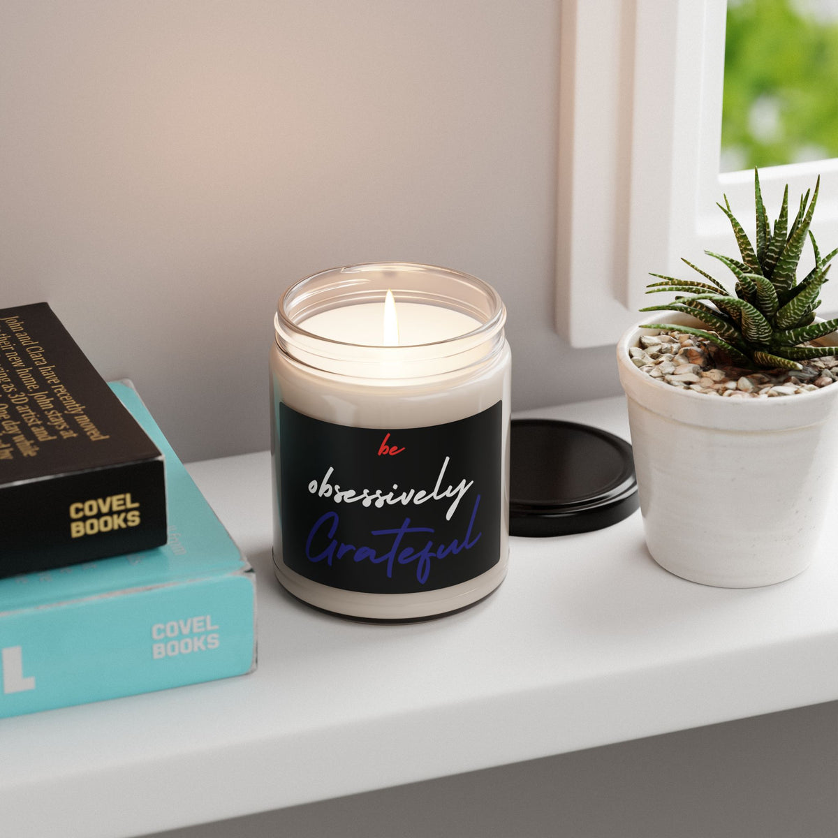 Be Obsessively Grateful Scented Soy Candle - 9oz - Red White Blue - Inspirational Gift - 10 Scent Options