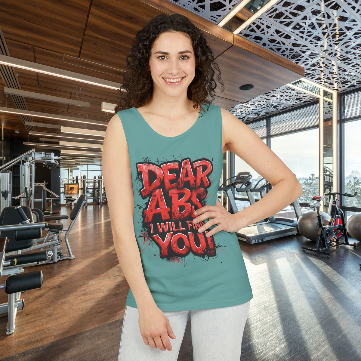 Dear Abs I Will Find You! - Garment-Dyed Tank Top - Funny Gym Tank - Unisex Fitness Apparel - XS-3XL