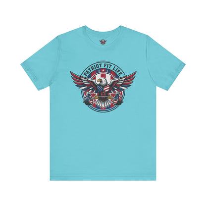 Patriot Fit Life Bald Eagle T-Shirt - American Flag Graphic Tee - Unisex Workout Shirt