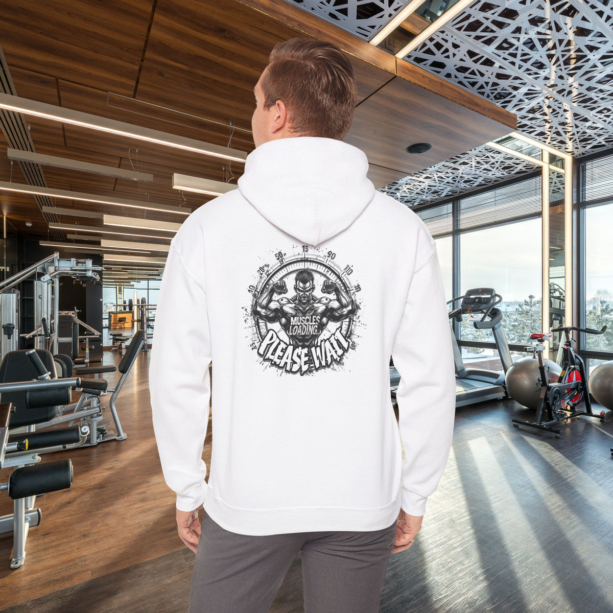 Muscles Loading Please Wait - Motivational Fitness Hoodie - Gym Sweatshirt - Unisex S-5XL