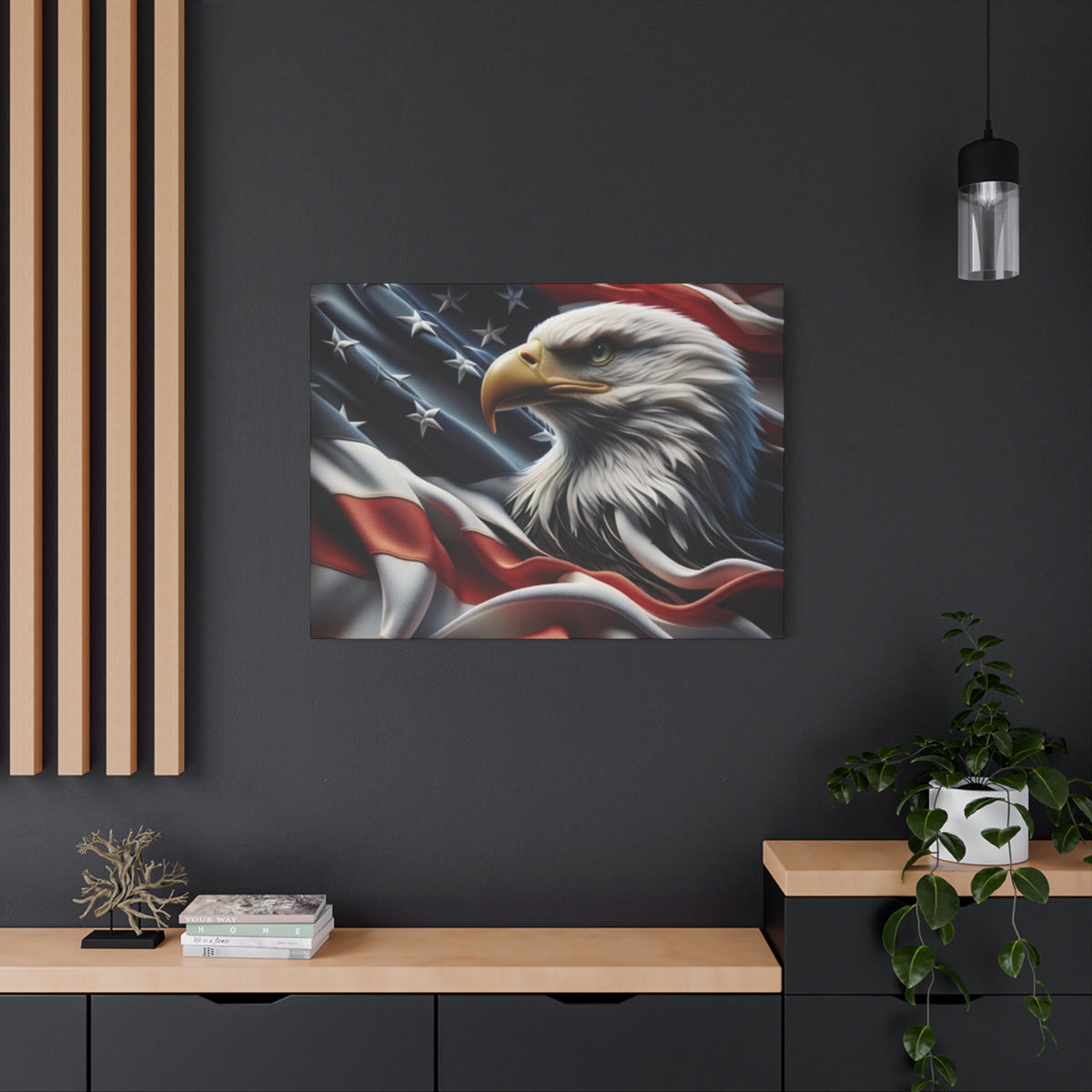 Patriotic Eagle Canvas Wall Art - American Flag Decor - Red White Blue - Gallery Wrapped - 27 Sizes - Veteran Gift