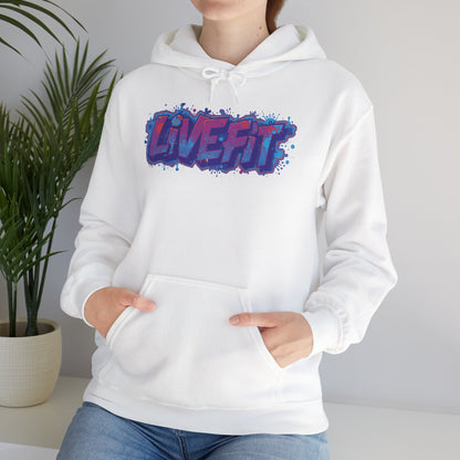 LIVE FIT Hoodie Sweatshirt - Motivational Fitness Pullover - Unisex Gym Hoodie - S-5XL