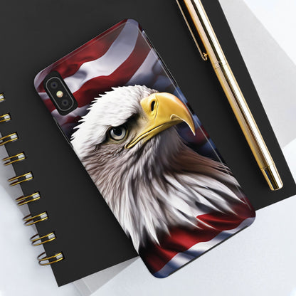 Patriotic - Bald Eagle - Phone Case - Tough Phone Case - American Flag Design - Gift for Veterans - National Holidays - Outdoor Adventures - Eagle Lover