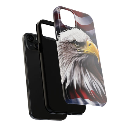 Patriotic - Bald Eagle - Phone Case - Tough Phone Case - American Flag Design - Gift for Veterans - National Holidays - Outdoor Adventures - Eagle Lover