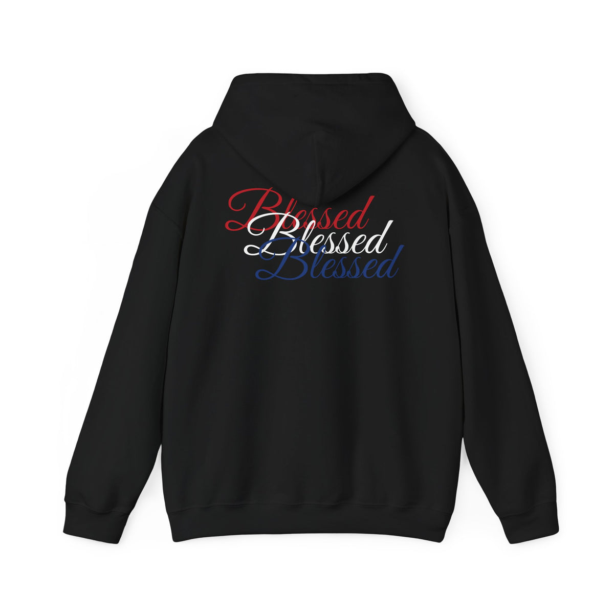 Blessed Hoodie - Patriotic Red White Blue - Unisex Pullover - Front & Back Print - S-5XL