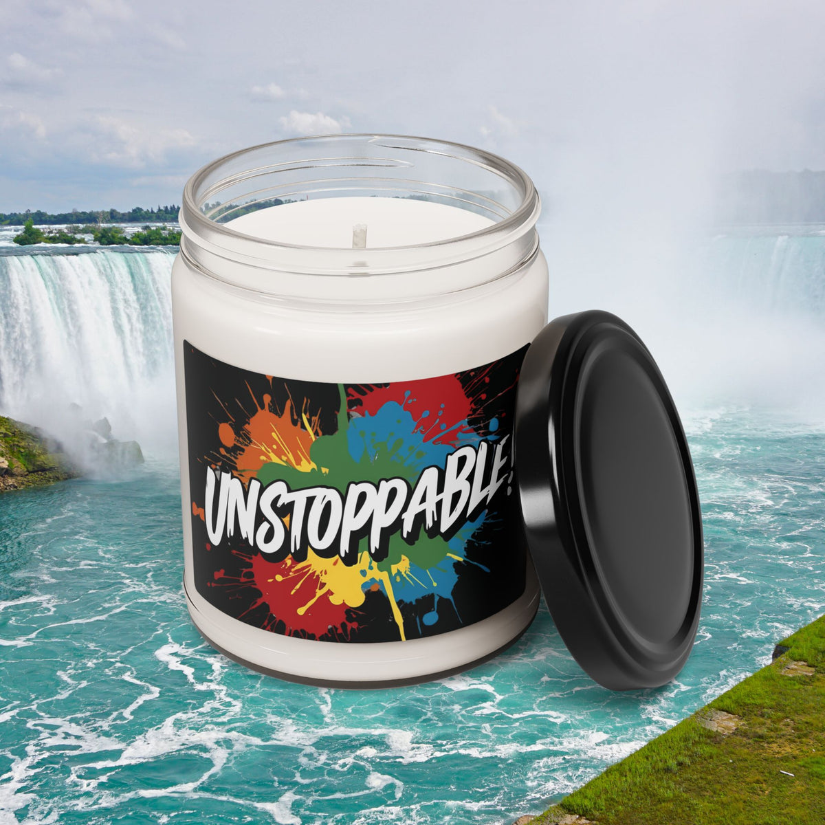 Unstoppable! Scented Soy Candle - 9oz - Motivational Fitness Gift - 10 Scent Options - Eco-Friendly Home Decor