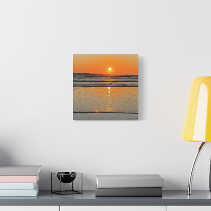 Sunset Beach Canvas Print, Ocean Decor, Wall Art, Home Decor, Coastal Artwork for Living Room