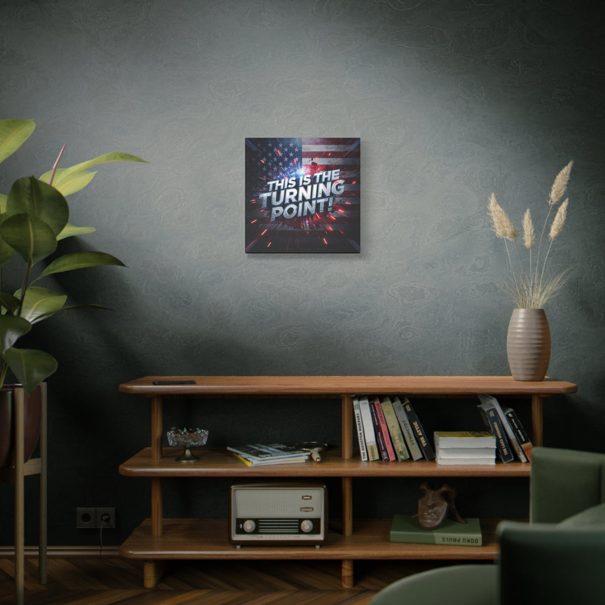 This Is The Turning Point! Canvas Wall Art - Patriotic American Flag - Red White Blue - Motivational Decor - 32 Sizes