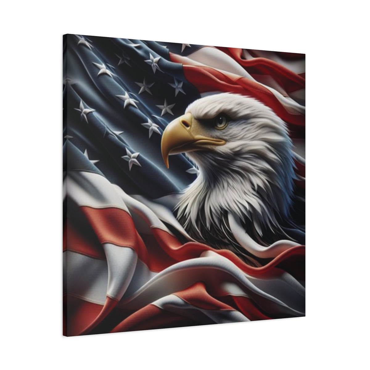 Patriotic Eagle Canvas Wall Art - American Flag Decor - Red White Blue - Gallery Wrapped - 27 Sizes - Veteran Gift