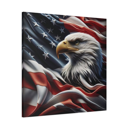 Patriotic Eagle Canvas Wall Art - American Flag Decor - Red White Blue - Gallery Wrapped - 27 Sizes - Veteran Gift
