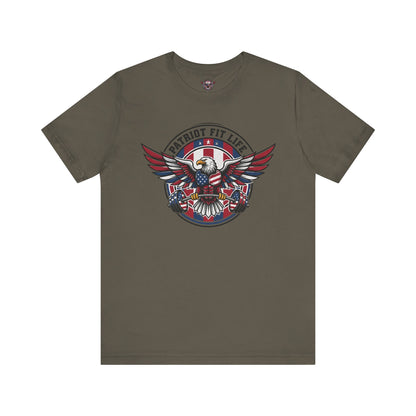 Patriot Fit Life Bald Eagle T-Shirt - American Flag Graphic Tee - Unisex Workout Shirt