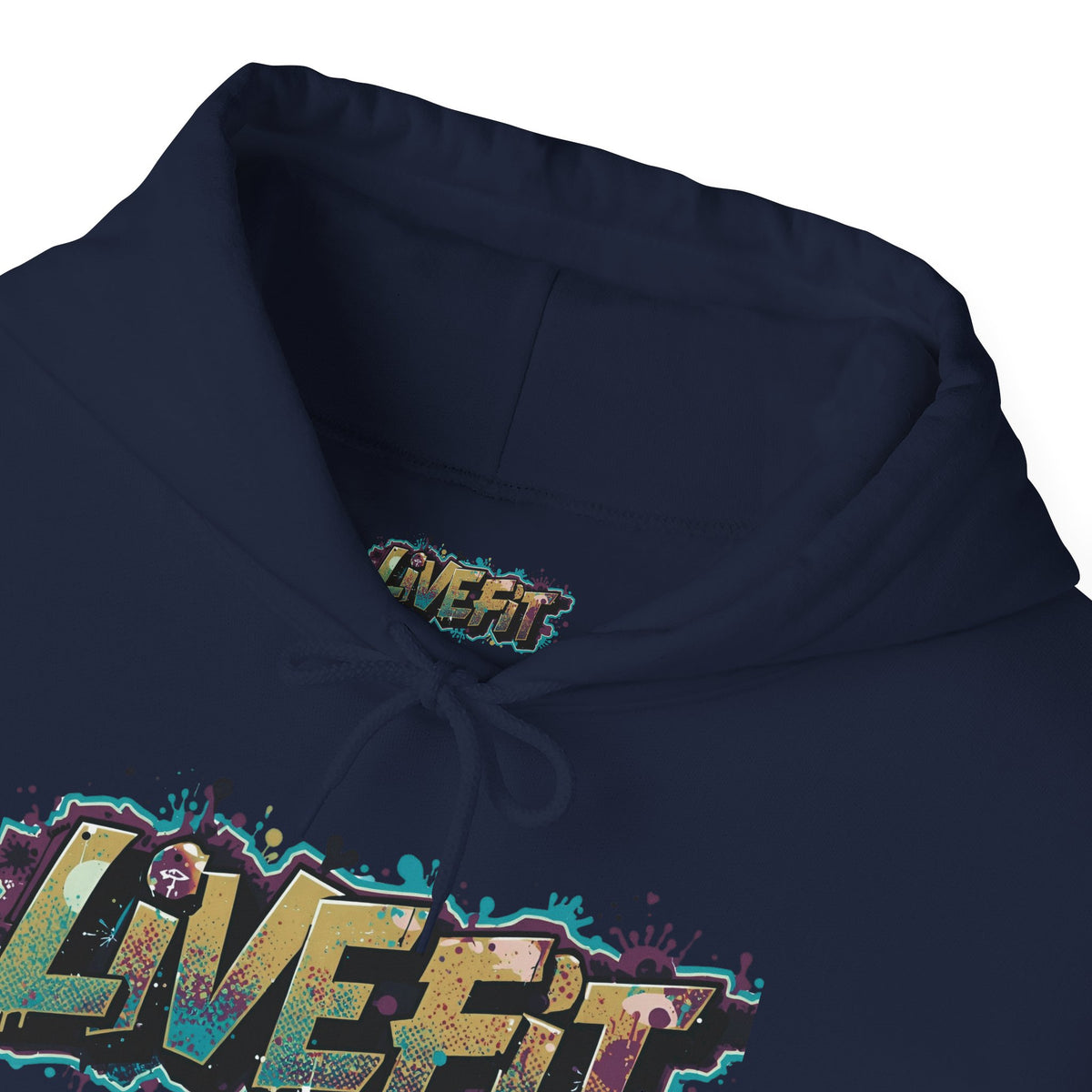 LIVE FIT Hoodie - Unisex Heavy Blend Sweatshirt - Fitness Gym Wear - Workout Apparel - S-5XL