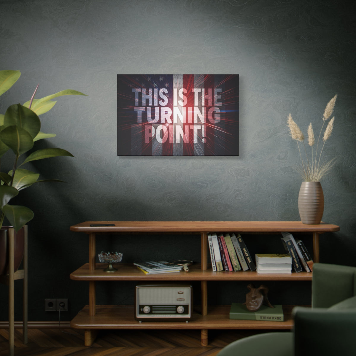This Is The Turning Point! Canvas Wall Art - Patriotic American Flag - Red White Blue - Motivational Decor - 36 Sizes