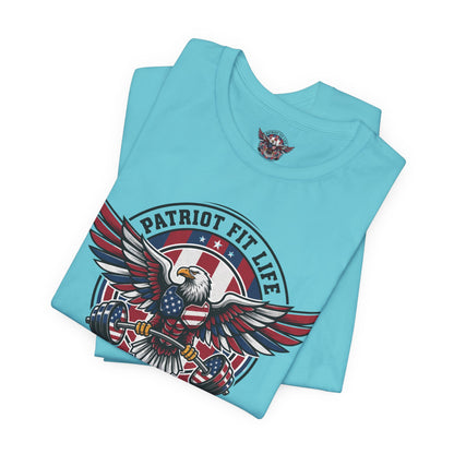 Patriot Fit Life Bald Eagle T-Shirt - American Flag Graphic Tee - Unisex Workout Shirt
