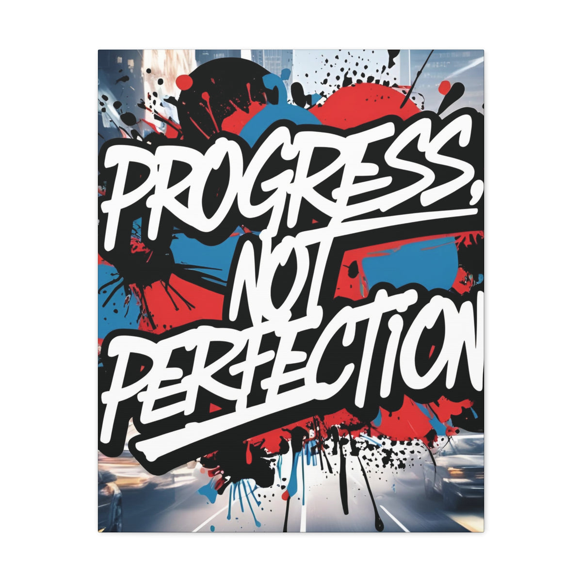 Progress Not Perfection Canvas Wall Art - Motivational Home Decor
