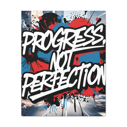 Progress Not Perfection Canvas Wall Art - Motivational Home Decor