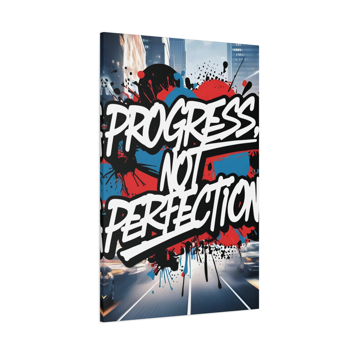 Progress Not Perfection Canvas Wall Art - Motivational Home Decor