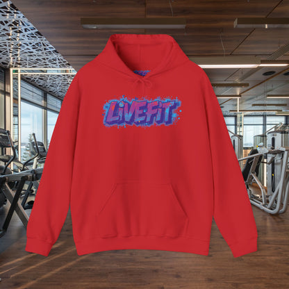 LIVE FIT Hoodie Sweatshirt - Motivational Fitness Pullover - Unisex Gym Hoodie - S-5XL