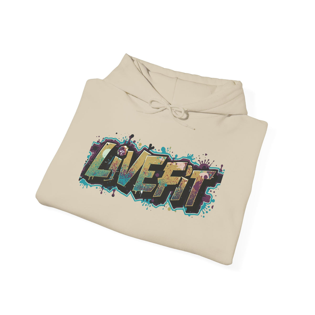 LIVE FIT Hoodie - Unisex Heavy Blend Sweatshirt - Fitness Gym Wear - Workout Apparel - S-5XL