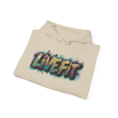 LIVE FIT Hoodie - Unisex Heavy Blend Sweatshirt - Fitness Gym Wear - Workout Apparel - S-5XL