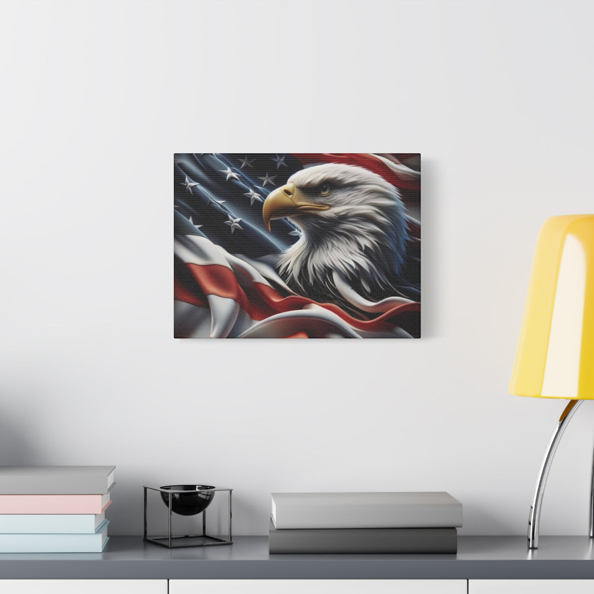 Patriotic Eagle Canvas Wall Art - American Flag Decor - Red White Blue - Gallery Wrapped - 27 Sizes - Veteran Gift