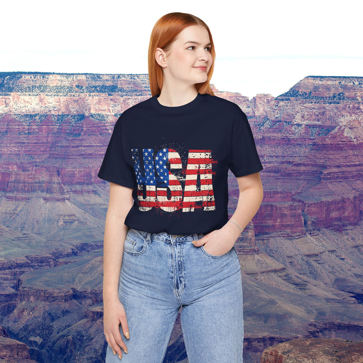 USA Red White Blue - American Flag T-Shirt - Patriotic Unisex Tee - S-3XL