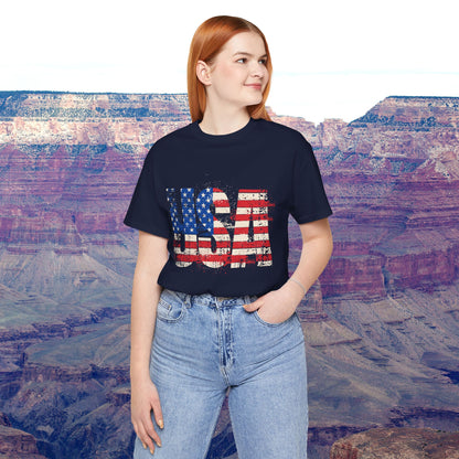 USA Red White Blue - American Flag T-Shirt - Patriotic Unisex Tee - S-3XL