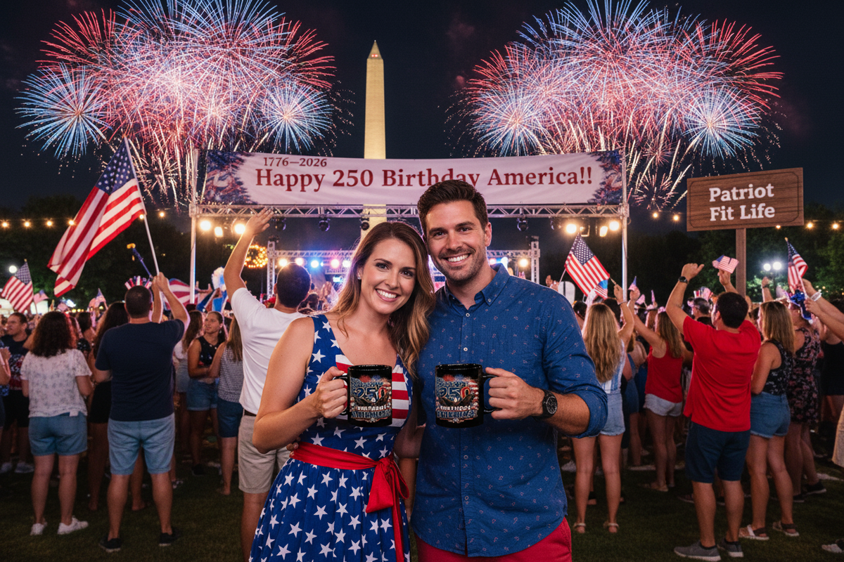 Happy 250th Birthday America Mug | 1776-2026 Patriotic Eagle Flag & Fireworks Black Coffee Cup