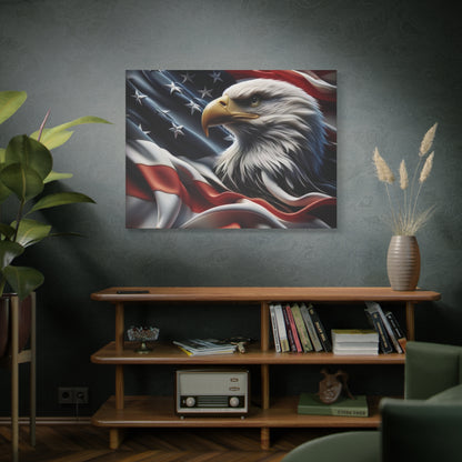Patriotic Eagle Canvas Wall Art - American Flag Decor - Red White Blue - Gallery Wrapped - 27 Sizes - Veteran Gift