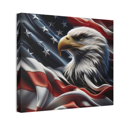 Patriotic Eagle Canvas Wall Art - American Flag Background - USA Decor