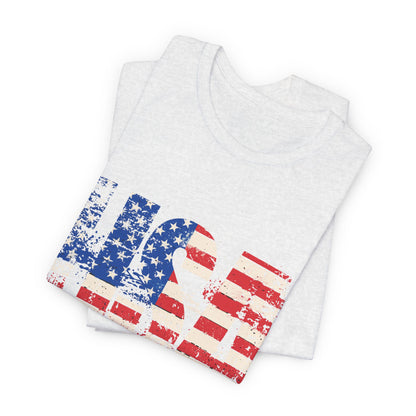 USA Red White Blue - American Flag T-Shirt - Patriotic Unisex Tee - S-3XL