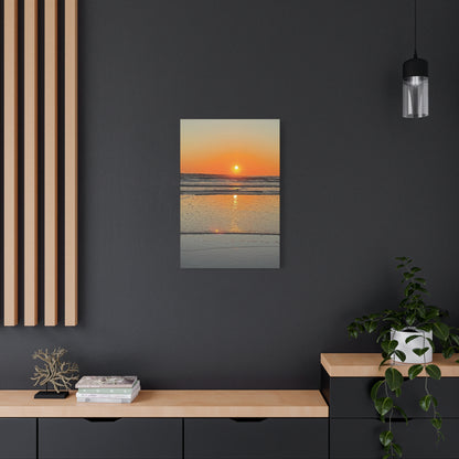 Sunset Beach Canvas Print, Ocean Decor, Wall Art, Home Decor, Coastal Artwork for Living Room