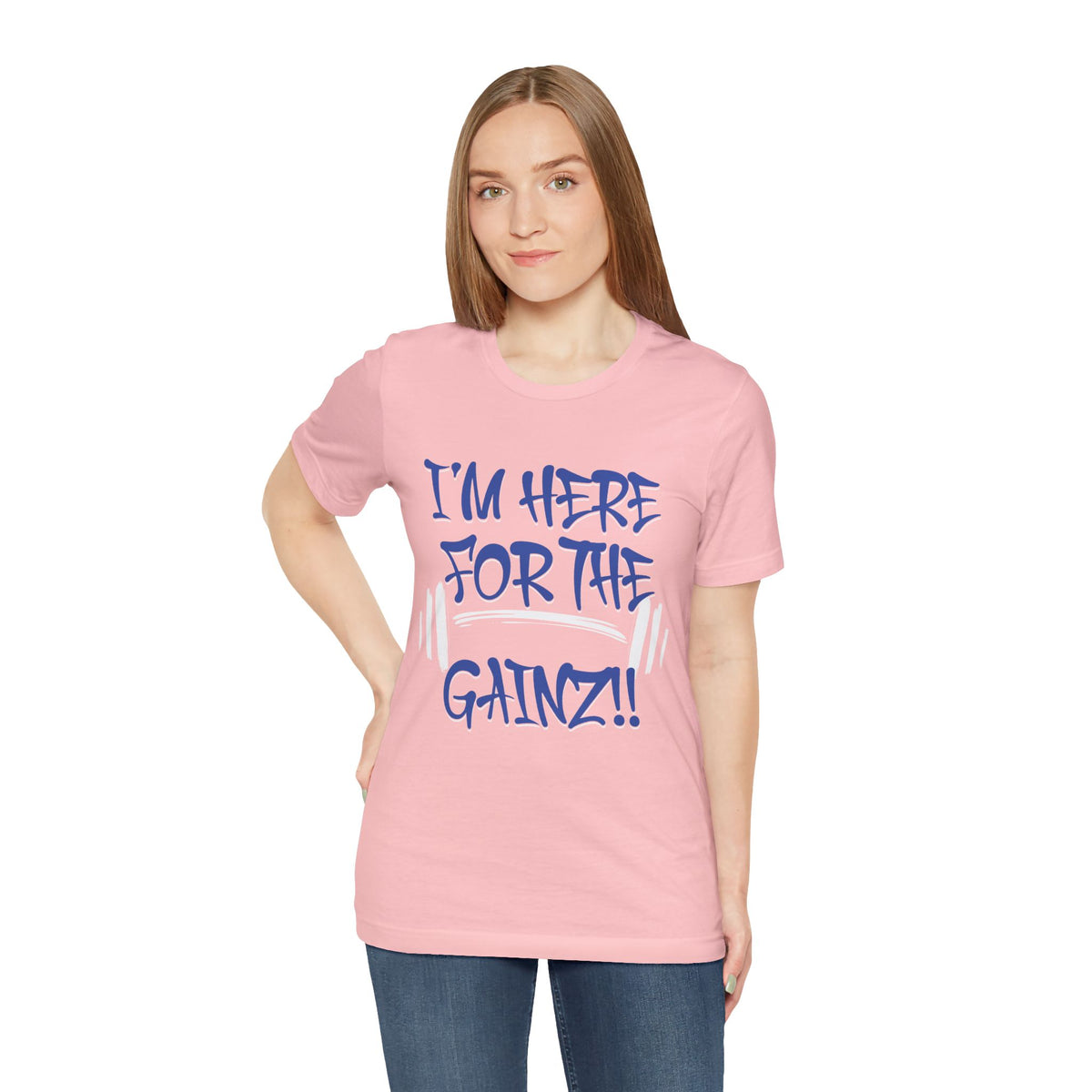 I'm Here For The Gainz! Gym Motivation T-Shirt - Funny Fitness Tee - Unisex XS-4XL