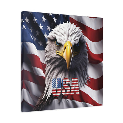 American Eagle Canvas Wall Art - Patriotic Flag Decor - USA Pride