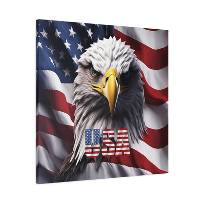American Eagle Canvas Wall Art - Patriotic Flag Decor - USA Pride
