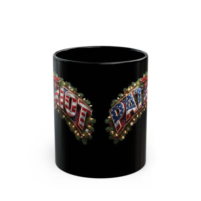Patriot Fit Life Christmas Mug - Flag PATRIOT Garland Design | 11oz & 15oz