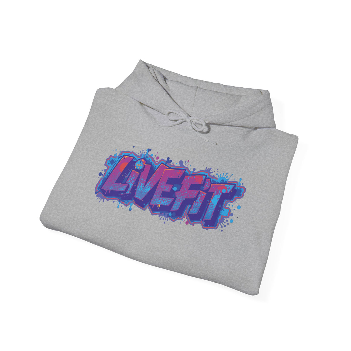 LIVE FIT Hoodie Sweatshirt - Motivational Fitness Pullover - Unisex Gym Hoodie - S-5XL