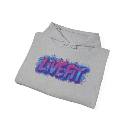 LIVE FIT Hoodie Sweatshirt - Motivational Fitness Pullover - Unisex Gym Hoodie - S-5XL