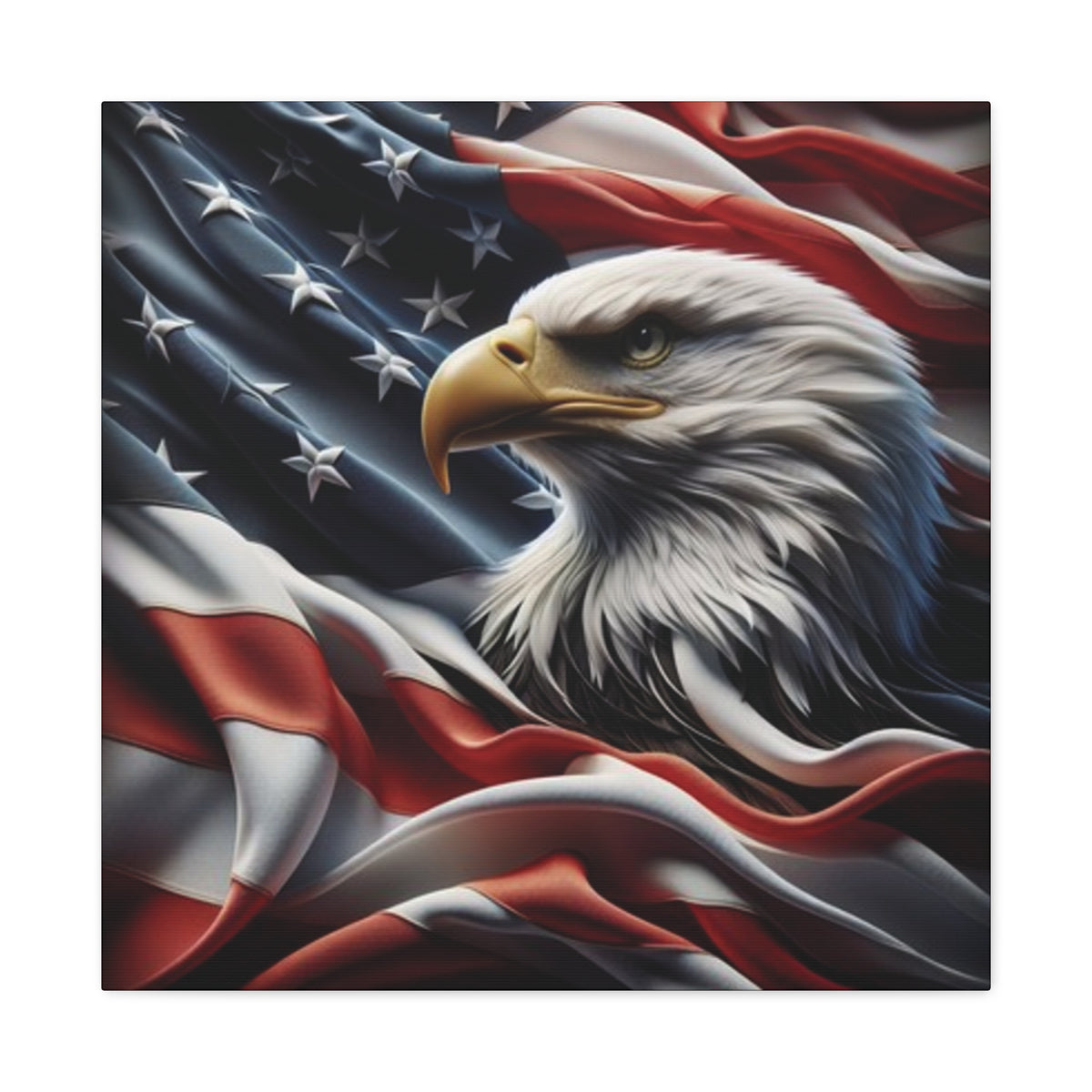 Patriotic Eagle Canvas Wall Art - American Flag Decor - Red White Blue - Gallery Wrapped - 27 Sizes - Veteran Gift