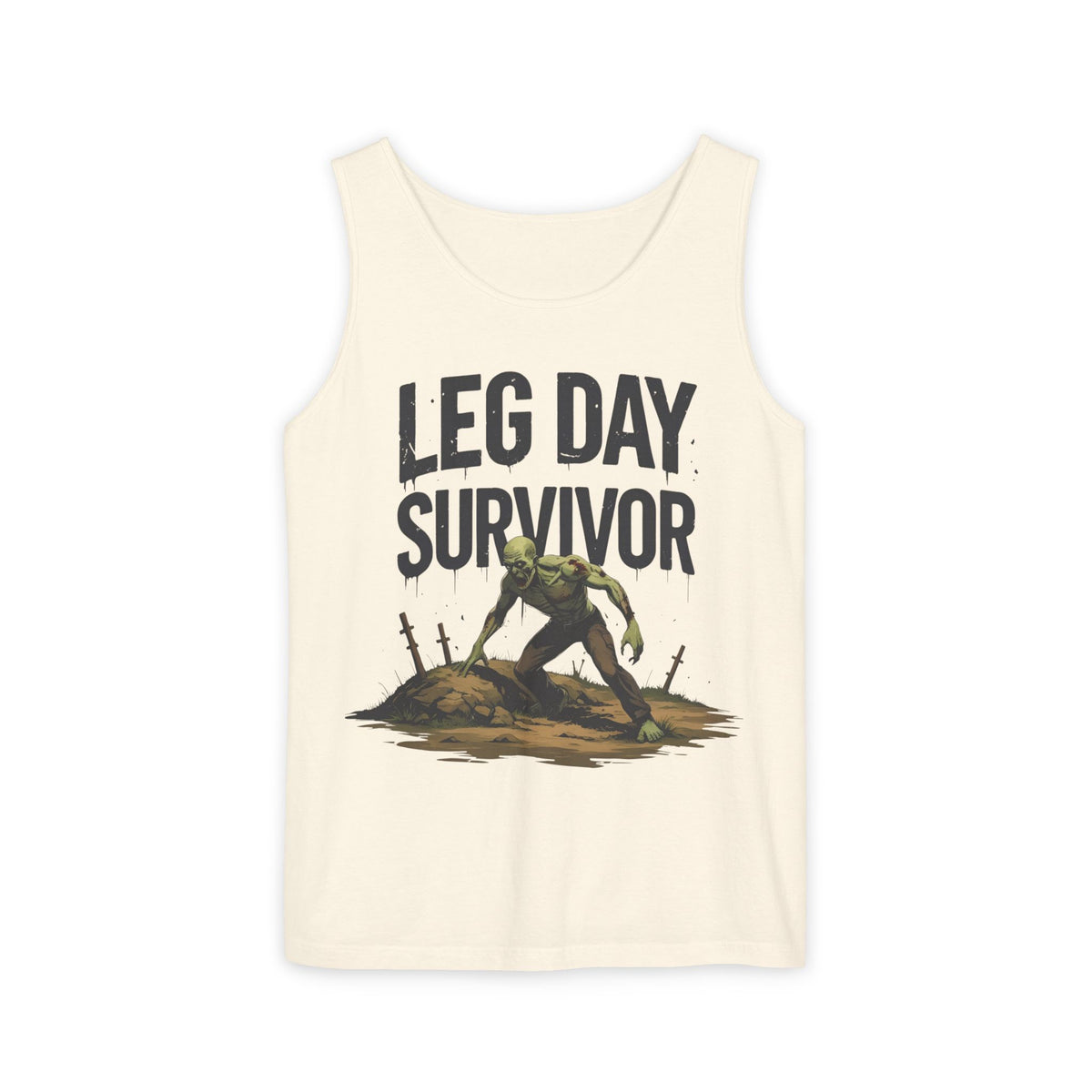 Leg Day Survivor! - Garment-Dyed Tank Top - Funny Gym Tank - Unisex Fitness Apparel - XS-3XL