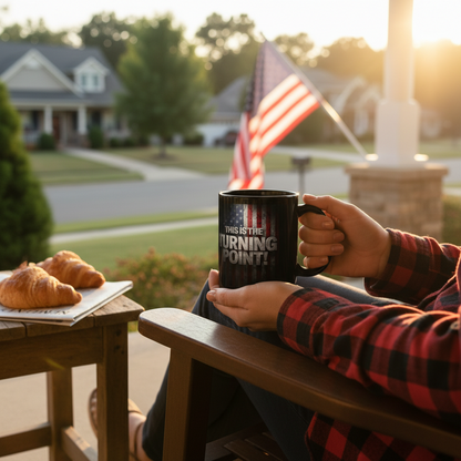 This Is The Turning Point! Motivational Mug - American Flag - 11oz/15oz