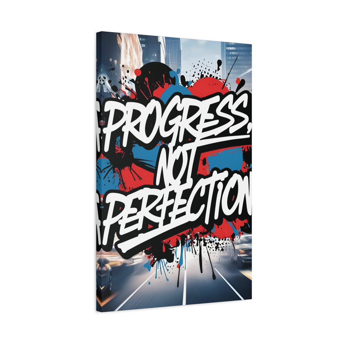 Progress Not Perfection Canvas Wall Art - Motivational Home Decor