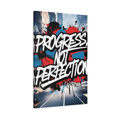 Progress Not Perfection Canvas Wall Art - Motivational Home Decor