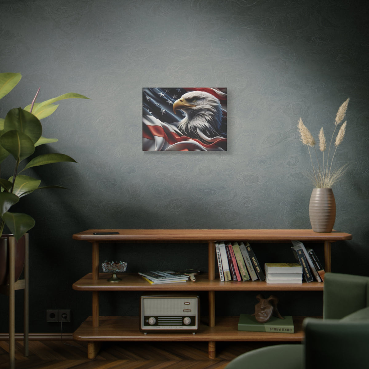Patriotic Eagle Canvas Wall Art - American Flag Decor - Red White Blue - Gallery Wrapped - 27 Sizes - Veteran Gift