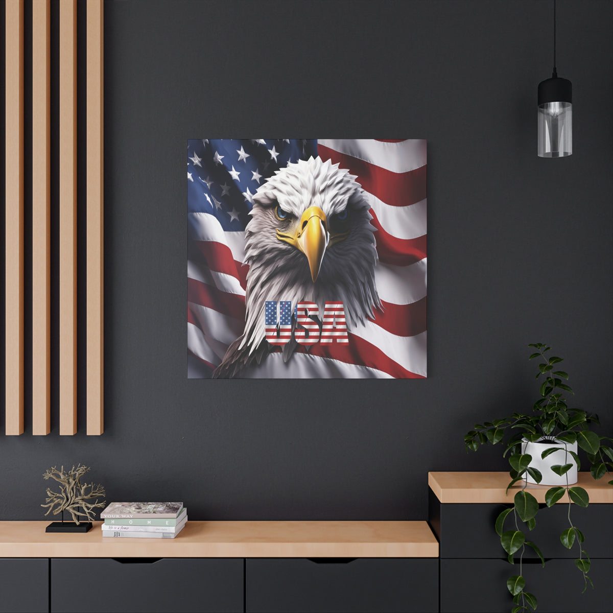 American Eagle Canvas Wall Art - Patriotic Flag Decor - USA Pride