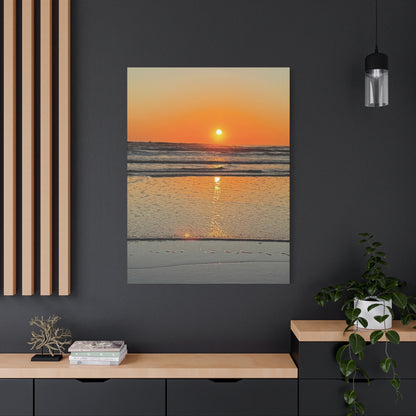 Sunset Beach Canvas Print, Ocean Decor, Wall Art, Home Decor, Coastal Artwork for Living Room