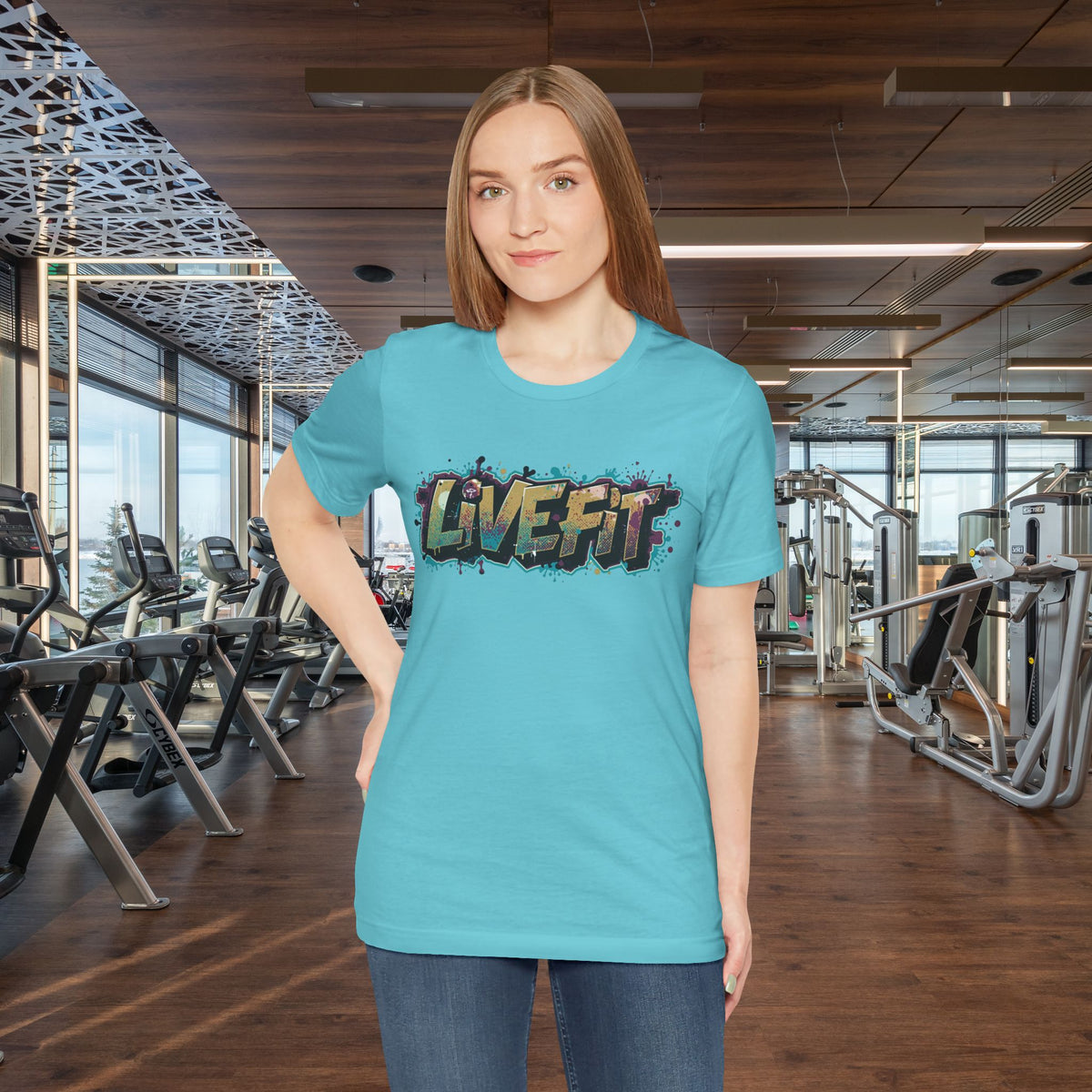 LIVE FIT Graphic Fitness Tee - Motivational Workout T-Shirt - Unisex XS-4XL