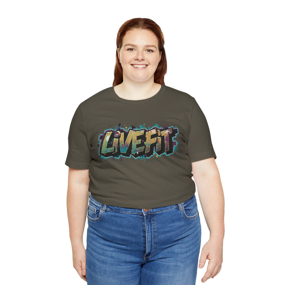 LIVE FIT Graphic Fitness Tee - Motivational Workout T-Shirt - Unisex XS-4XL