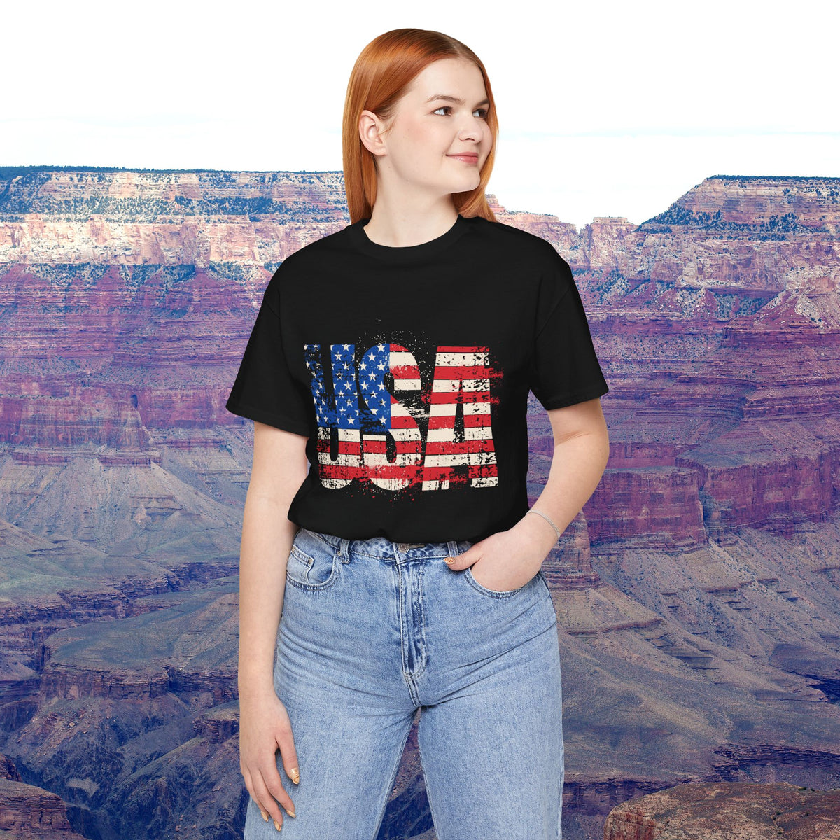 USA Red White Blue - American Flag T-Shirt - Patriotic Unisex Tee - S-3XL